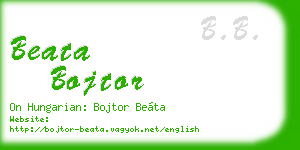 beata bojtor business card