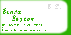beata bojtor business card